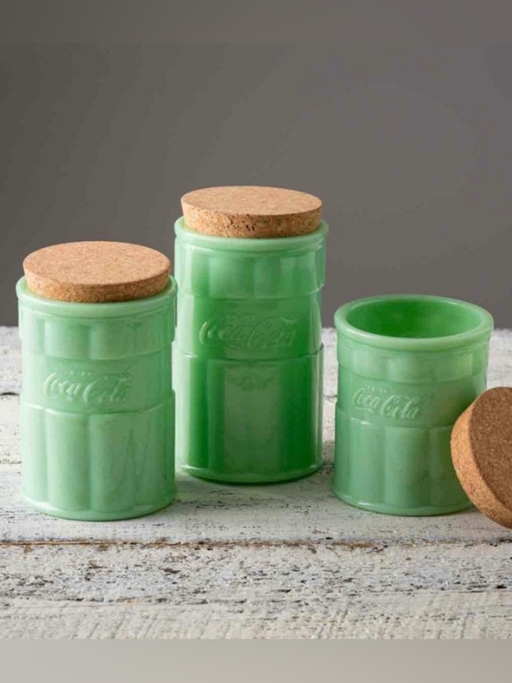 Coca Cola Jadeite 28 Ounce Canister
